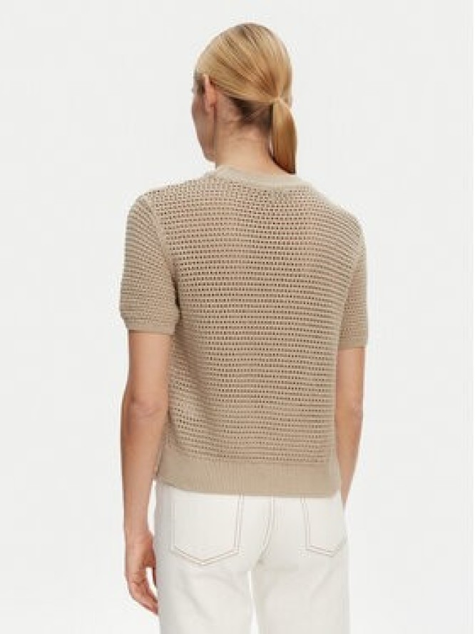 Tommy Hilfiger Sweter Pointelle WW0WW45950 Beżowy Regular Fit