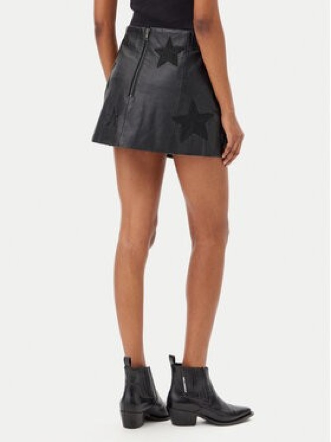 One Teaspoon Spódnica skórzana Embellished Star 27138 Czarny Regular Fit
