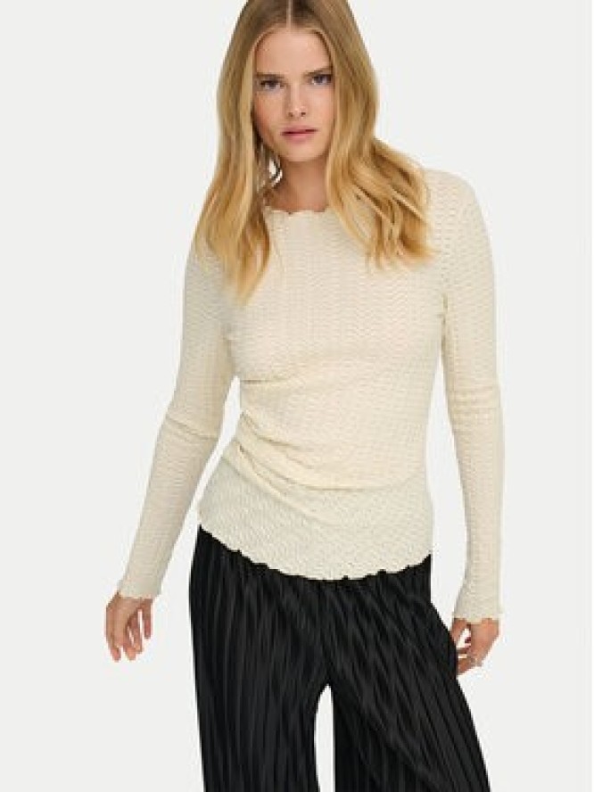 ONLY Bluzka Ella 15368469 Beżowy Slim Fit