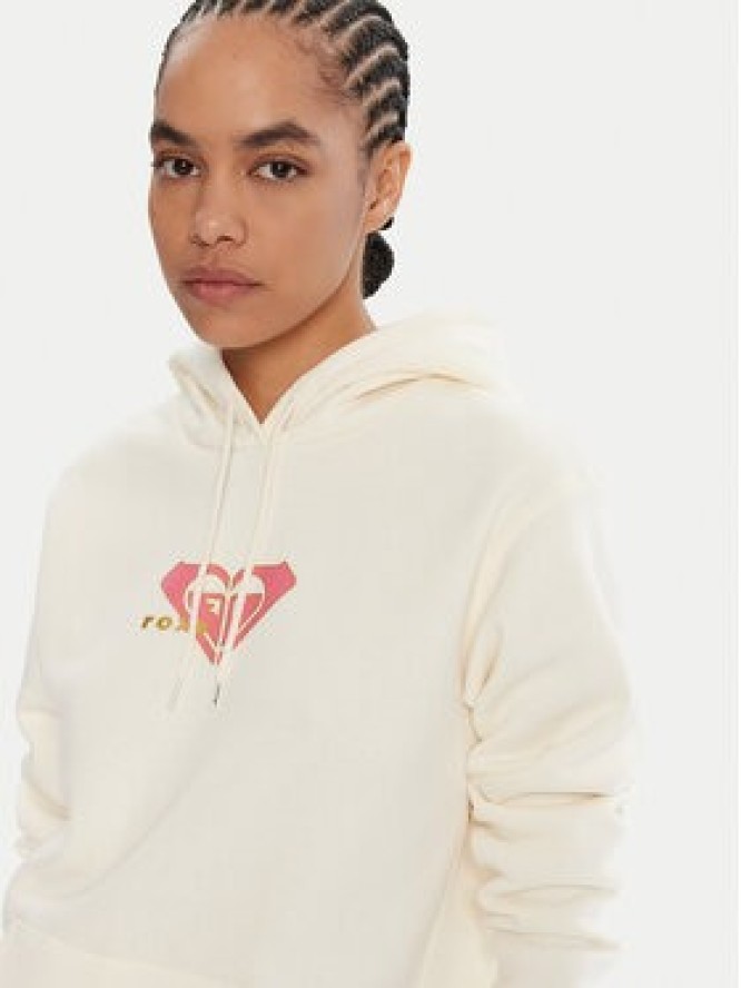 Roxy Bluza Surf Stoked Crew Brushed Vint ERJFT05018 Écru Regular Fit