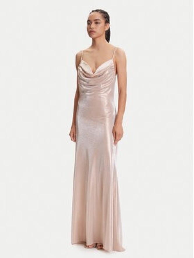 ACCESS FASHION Sukienka wieczorowa 53-3342-373 Beżowy Slim Fit