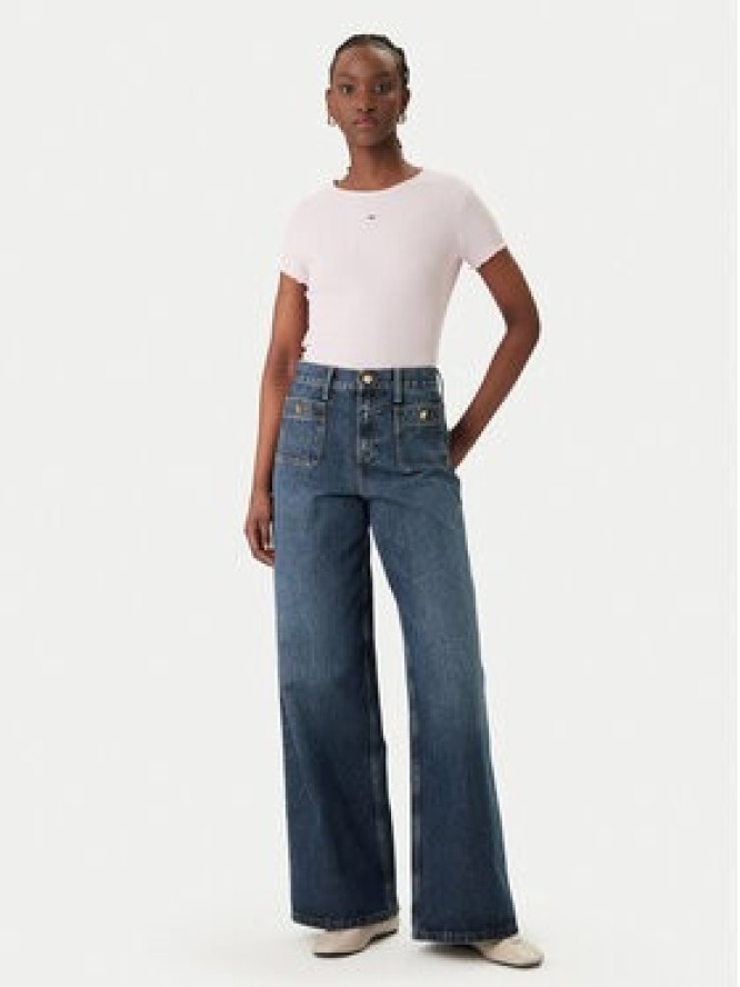 Tommy Jeans T-Shirt Smock Seersucker DW0DW22219 Różowy Slim Fit