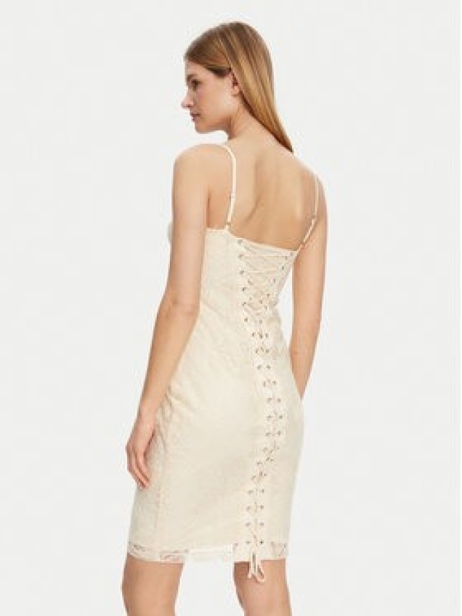 Guess Sukienka koktajlowa W5GK0N KCVJ0 Beżowy Regular Fit