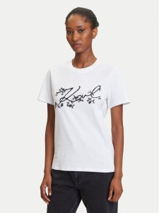 KARL LAGERFELD T-Shirt A3W17018 Biały Regular Fit