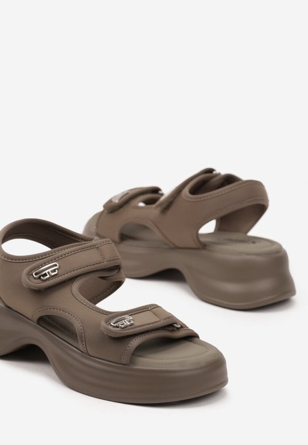 Zielone Sandały Chunky na Grubej Podeszwie Tersekia