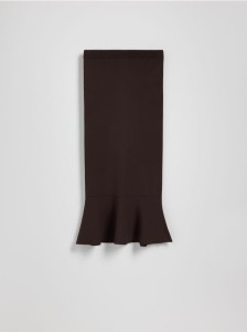 Spódnica midi z baskinką - brązowy