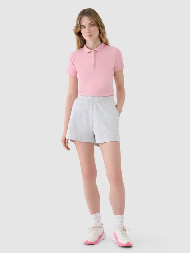 4F Koszulka polo slim damska - różowa S