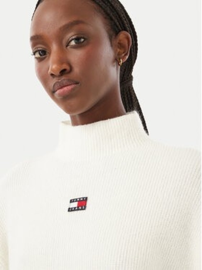 Tommy Jeans Sweter Badge DW0DW23349 Biały Relaxed Fit