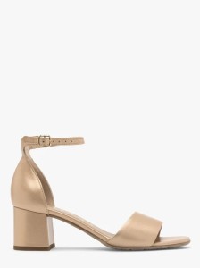 Złote sandały na obcasie