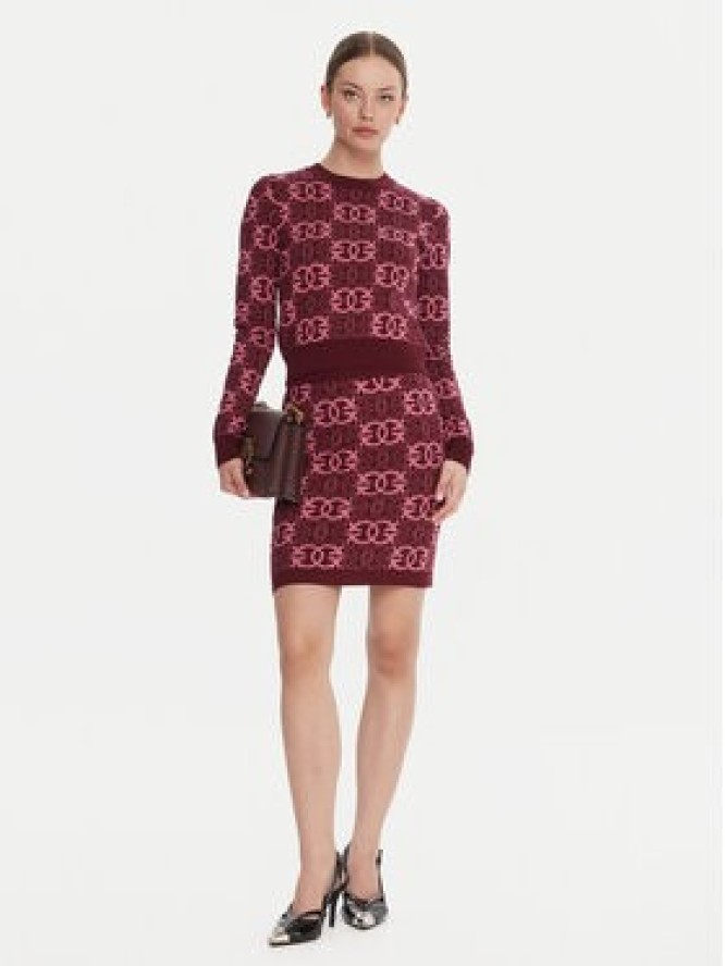 PINKO Sweter Gypsies 106041 A2YD Bordowy Regular Fit