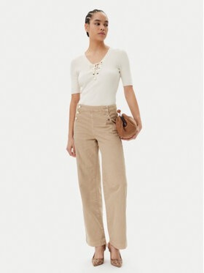 Morgan Spodnie materiałowe 251-PICHAK Beżowy Wide Leg