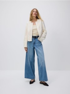 Strukturalna kurtka - złamana biel