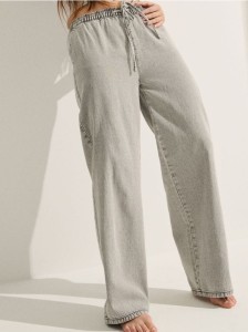 Jeansy wide leg - szary