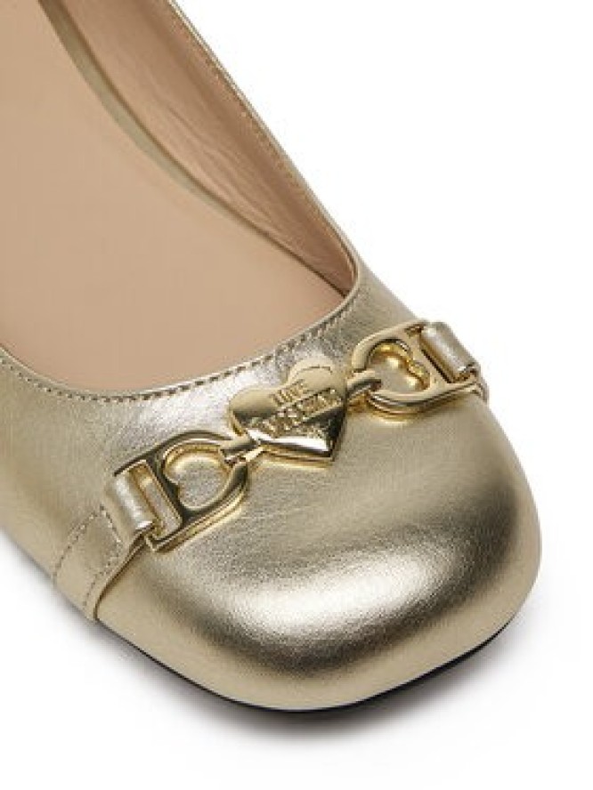 LOVE MOSCHINO Baleriny JA11011G1MIF0900 Złoty