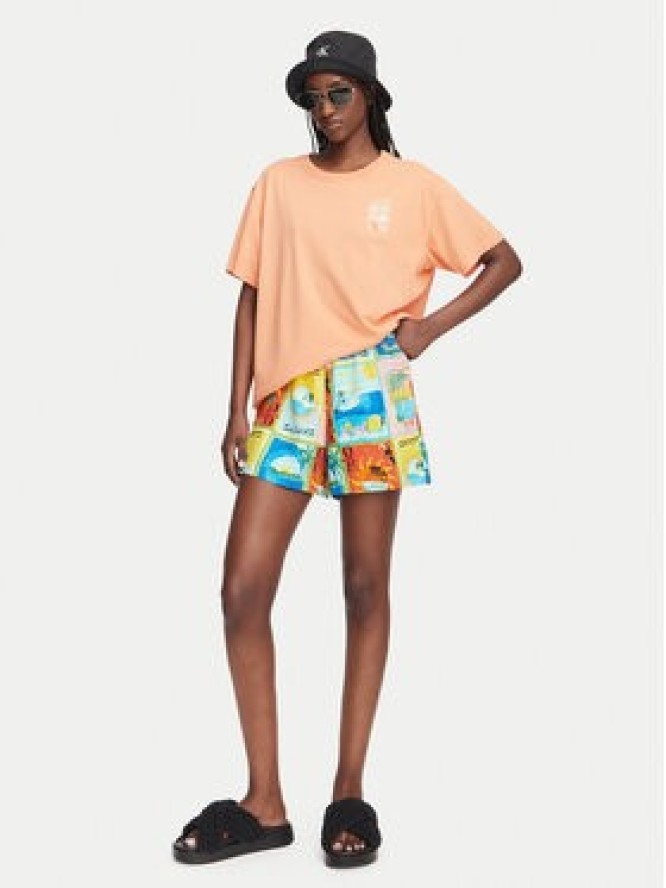 Roxy T-Shirt Enzyme Wash ERJZT05966 Pomarańczowy Oversize