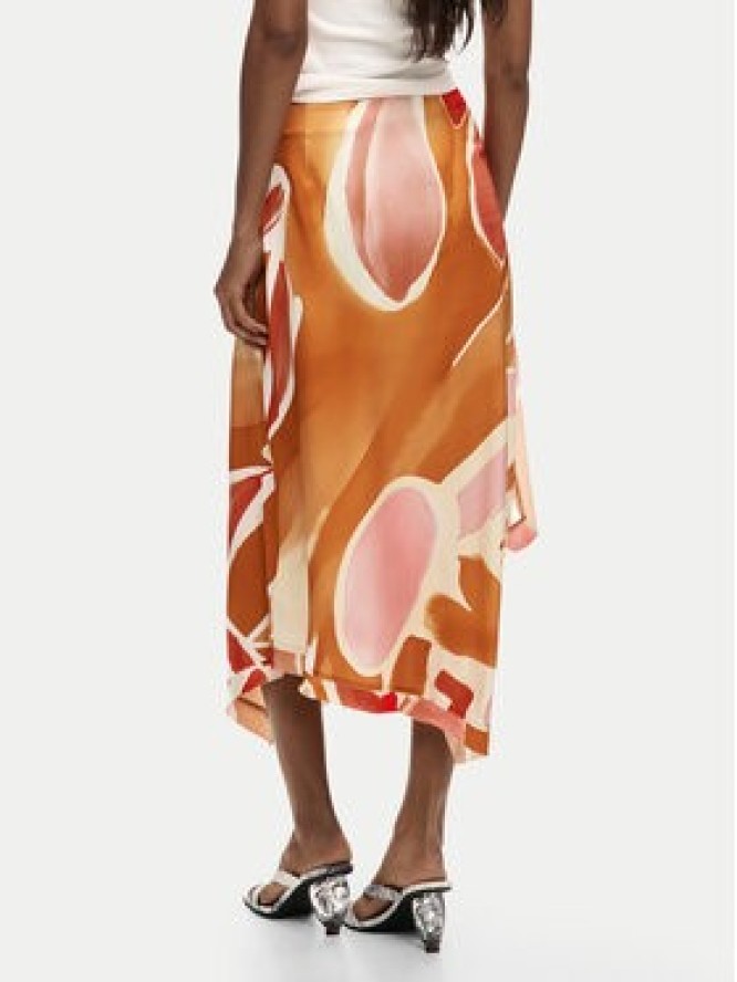 Desigual Spódnica midi 26SWFW13 Pomarańczowy Regular Fit