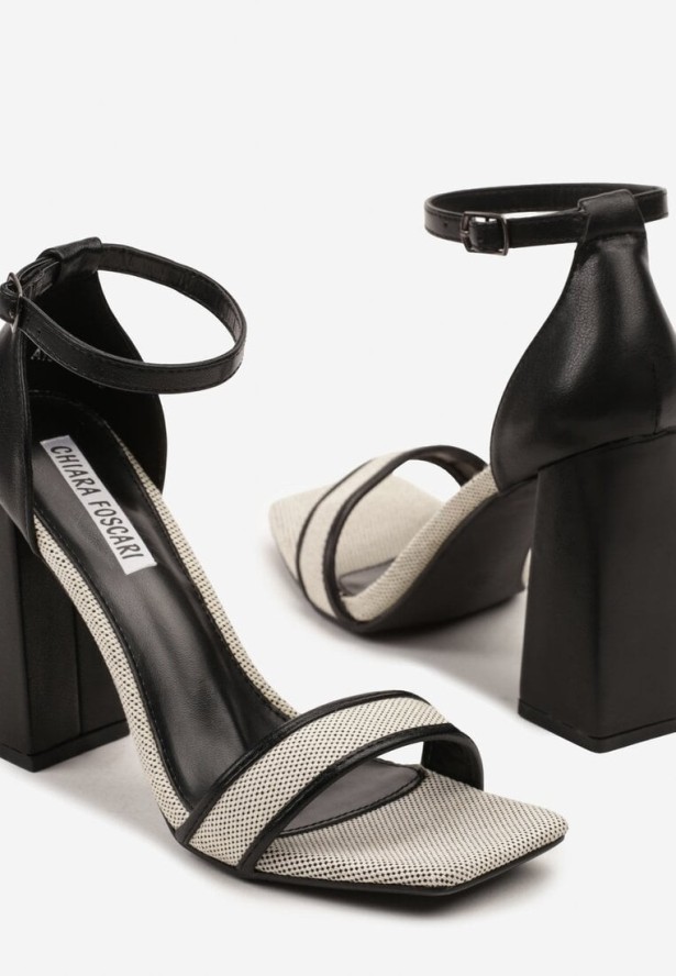 Czarne Sandały na Obcasie w Klasycznym Stylu Odirisse