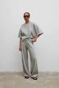 Spodnie z dzianiny strukturalnej w kolorze COOL GREY - TIDAL-S/M