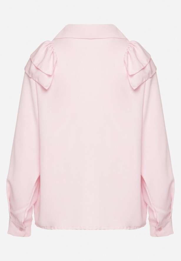 Różowa Koszula z Ozdobną Falbaną Cornelea