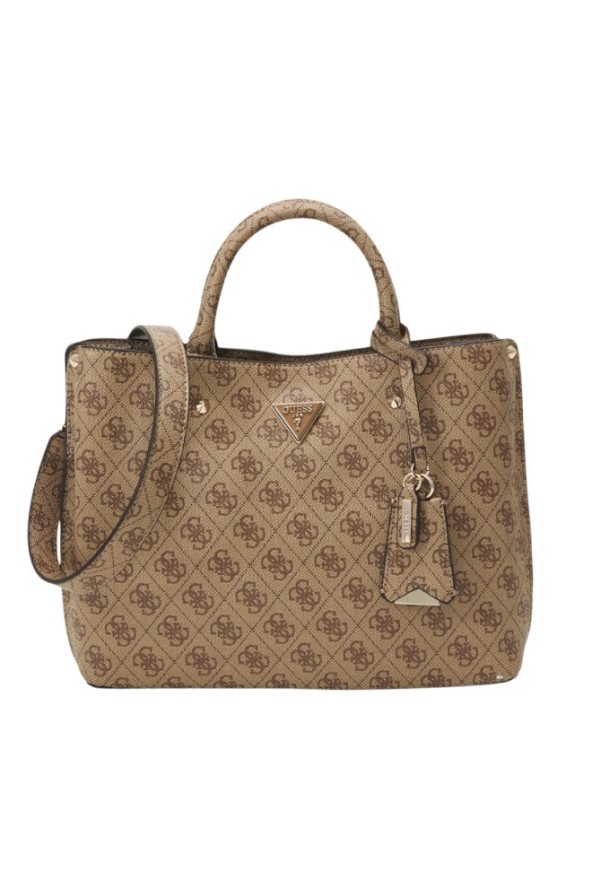 GUESS Brązowa torebka damska logowana Meridian