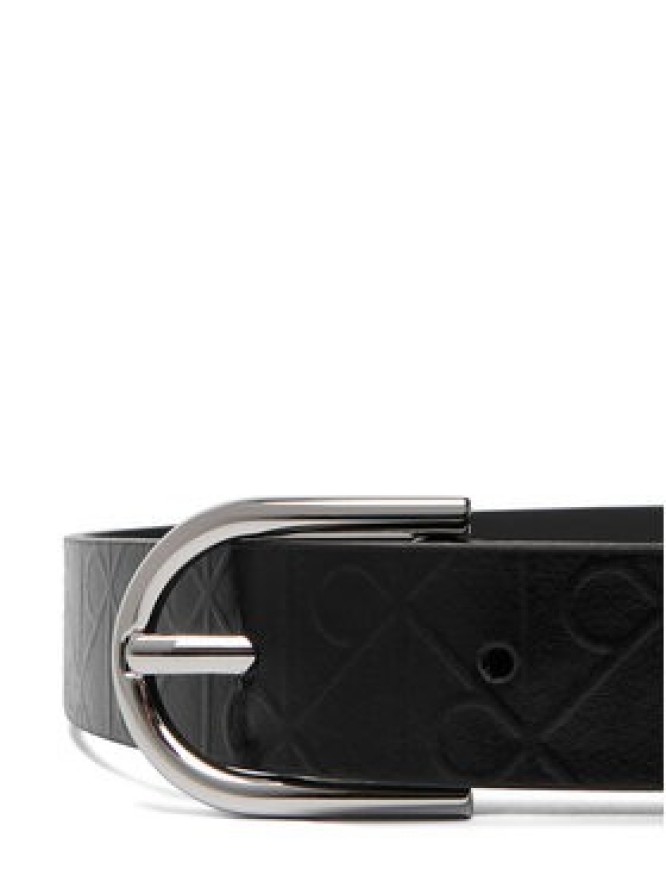 Calvin Klein Pasek Damski Round Buckle Debossed LV04F7143G Czarny