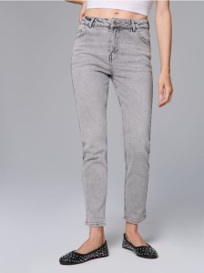 Spodnie jeansowe mom comfort fit - szary