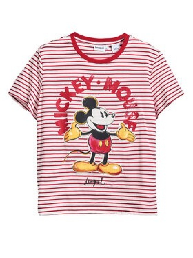 Desigual T-Shirt Mickey 25SWTKAI Czerwony Regular Fit