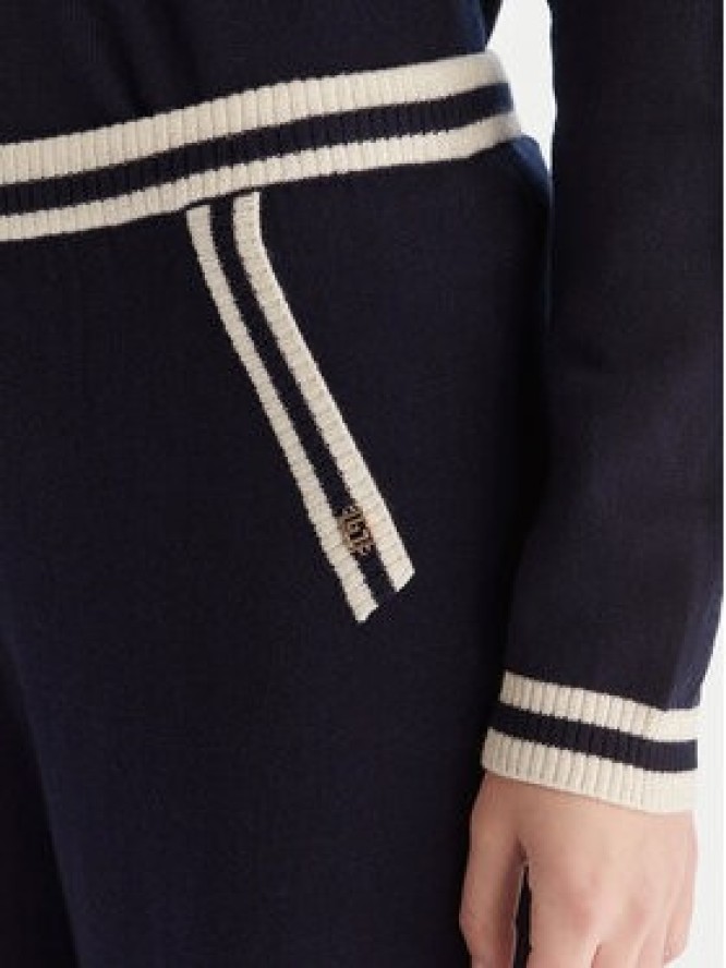 Gaudi Spodnie dzianinowe 521BD23001 Granatowy Wide Leg