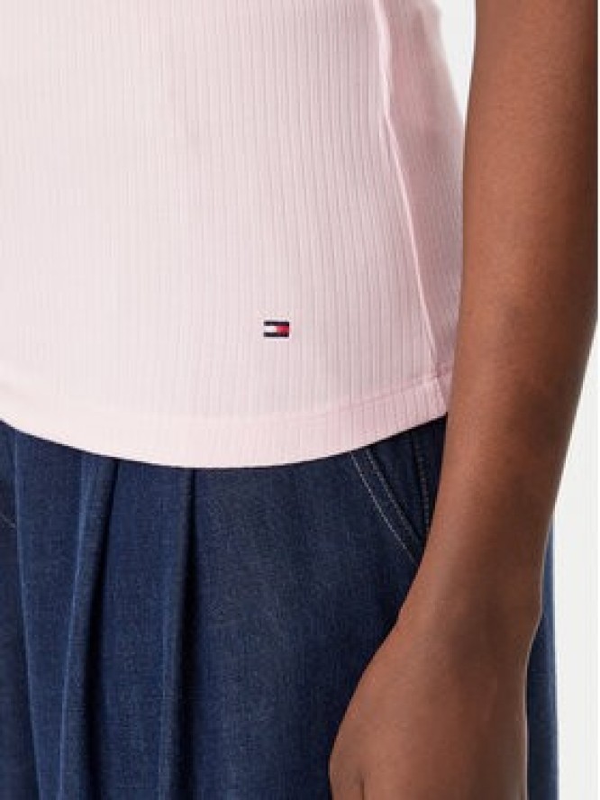 Tommy Hilfiger Top WW0WW38635 Różowy Slim Fit