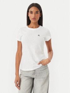 Calvin Klein Jeans T-Shirt J20J212883 Biały Slim Fit