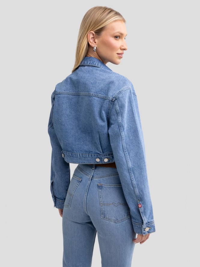 Kurtka damska jeansowa krótka niebieska Maddie 175