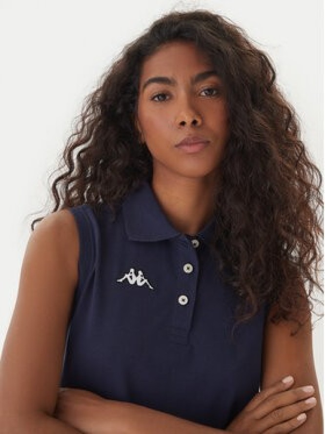 Kappa Polo Logo Tennis 302LR20 Granatowy Slim Fit