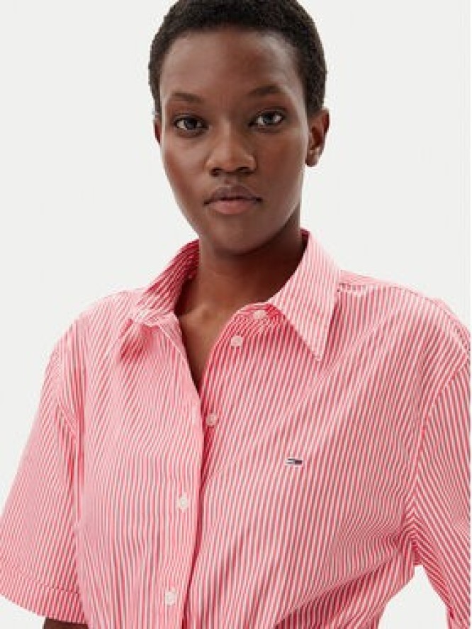 Tommy Jeans Sukienka koszulowa DW0DW20617 Różowy Regular Fit