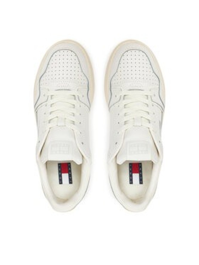 Tommy Jeans Sneakersy Tjw Retro Basket Flatform EN0EN02840 Écru