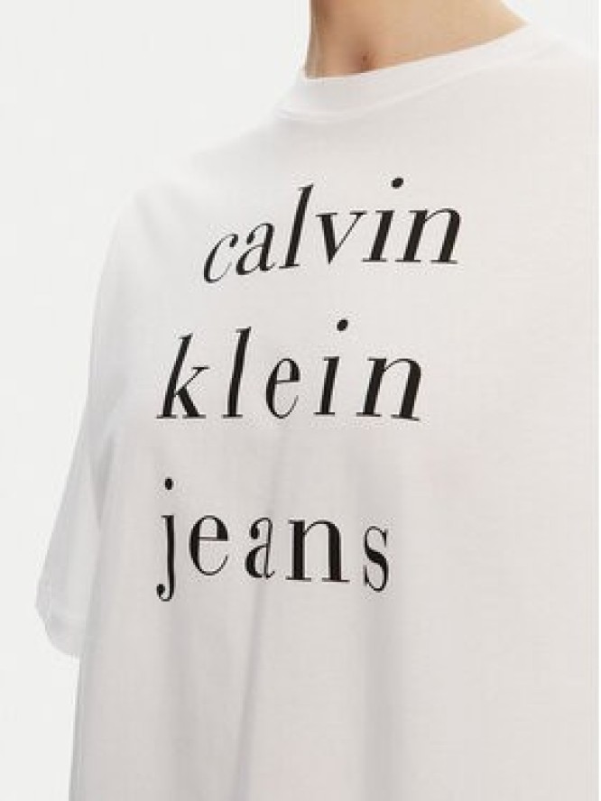 Calvin Klein Jeans T-Shirt LV047B827G Biały Relaxed Fit
