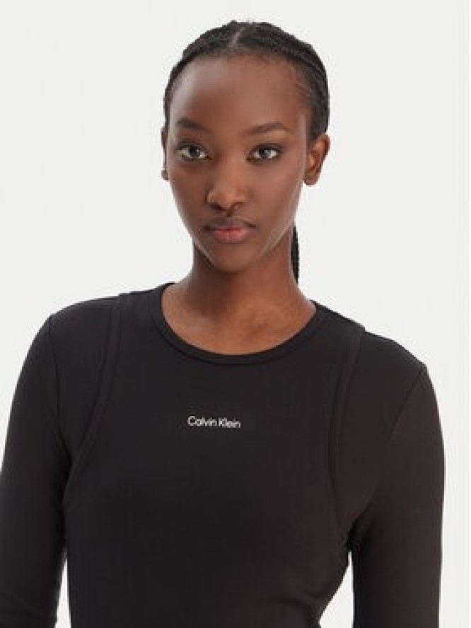 Calvin Klein Jeans Sukienka dzianinowa LV047E219G Czarny Slim Fit