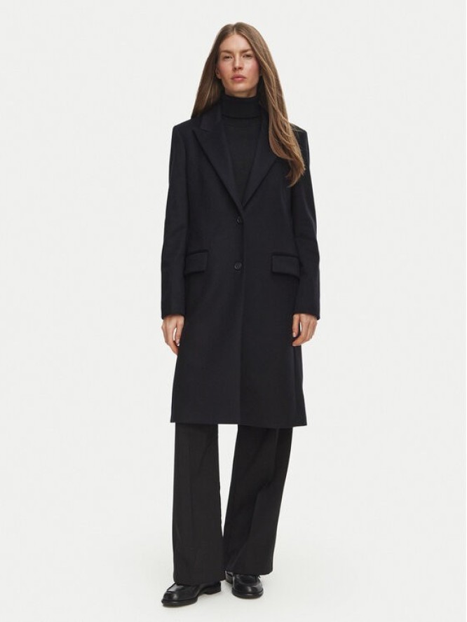 BOSS Płaszcz wełniany Classin1 50574982 Granatowy Regular Fit