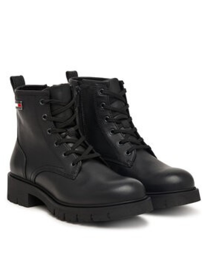 Tommy Jeans Trapery Tjw Cleated Lace Up Boots EN0EN03104 Czarny
