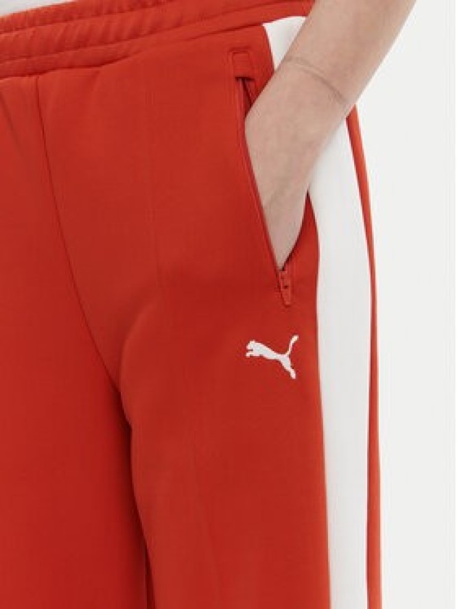 Puma Spodnie dresowe T7 Always On 629797 Czerwony Straight Fit