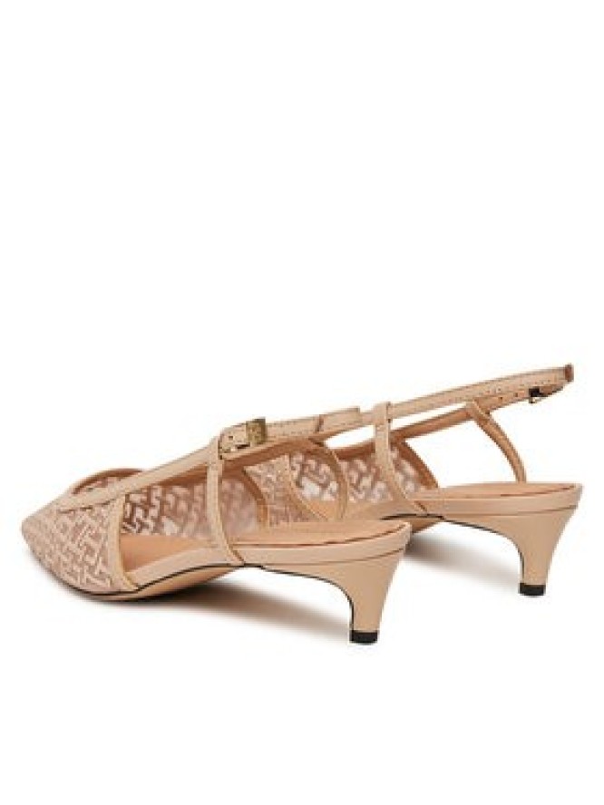 Tommy Hilfiger Czółenka Mono Squared Toe Kitten Slingb FW0FW08746 Beżowy