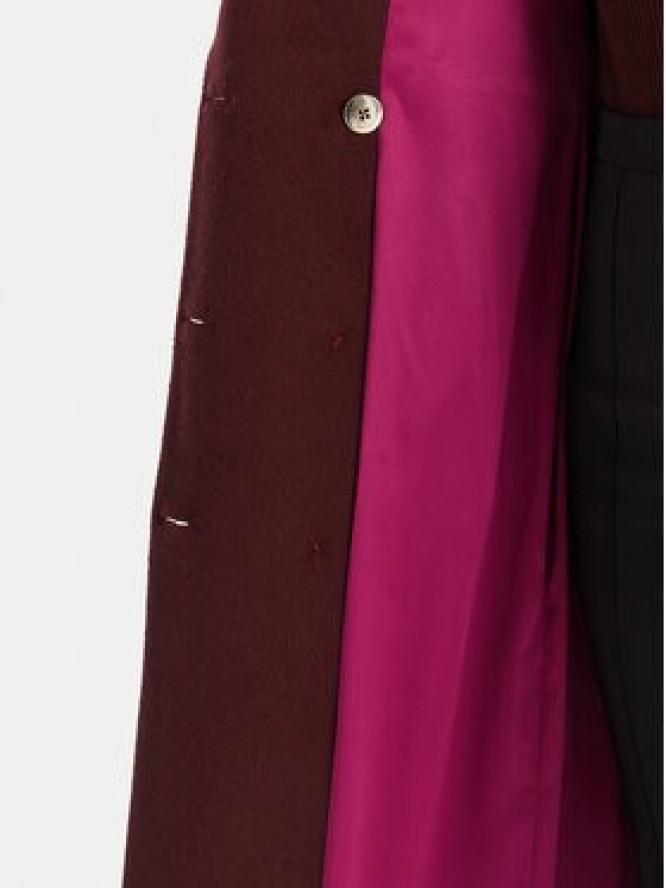 YES LONDON Płaszcz wełniany CD1230ECO Bordowy Regular Fit