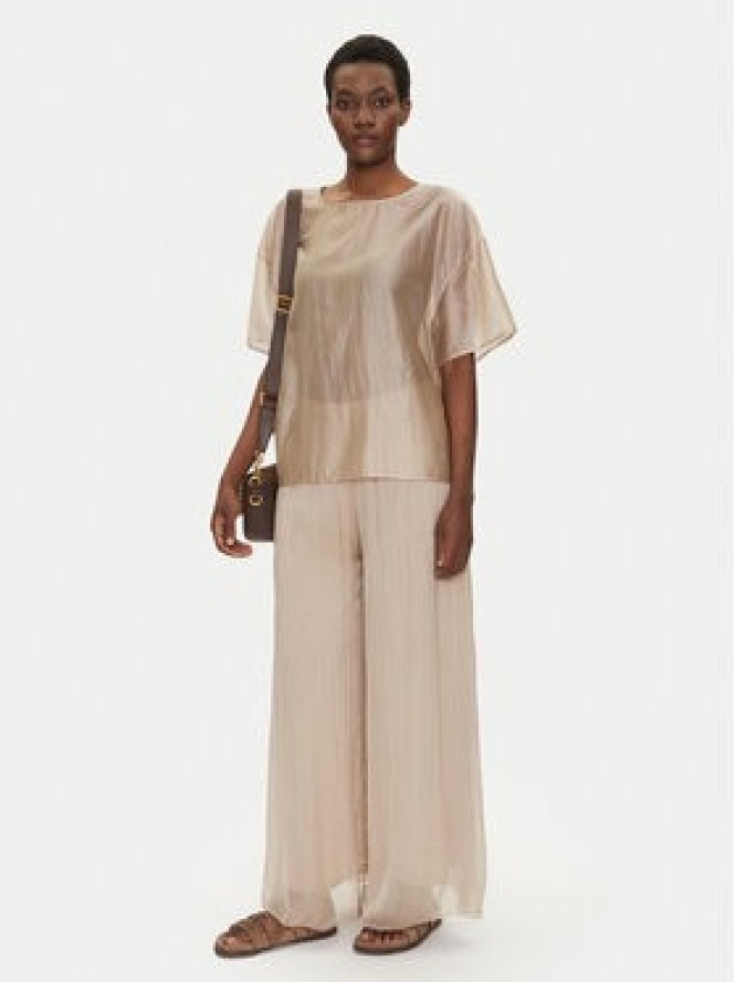 Bomboogie Spodnie palazzo PW8992TSET5 Beżowy Relaxed Fit