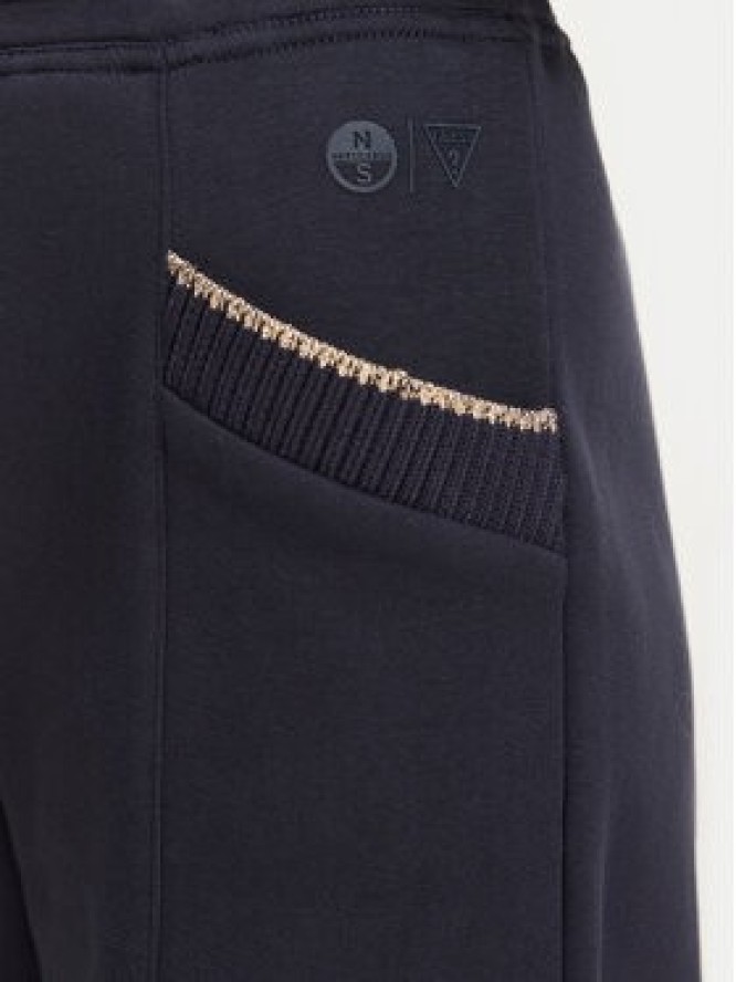 Guess Spodnie dresowe W6YB31 K5319 Granatowy Wide Leg