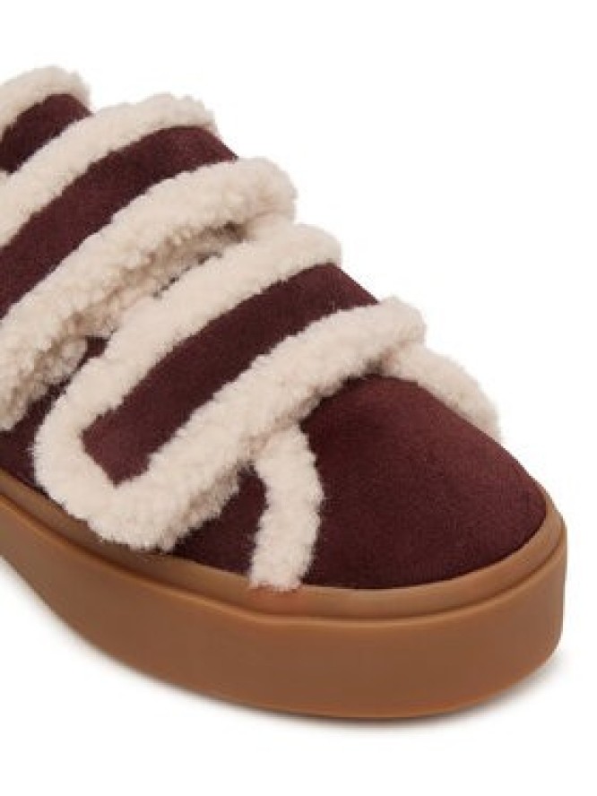 Inuikii Sneakersy Shearling Low Velcro 1001.001.0231.518 Bordowy