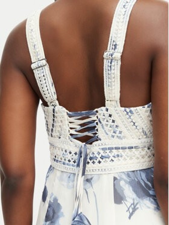 Guess Sukienka wieczorowa W3YK54 WCWF2 Kremowy Regular Fit