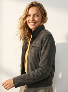 Kurtka biker z imitacji zamszu - czarny