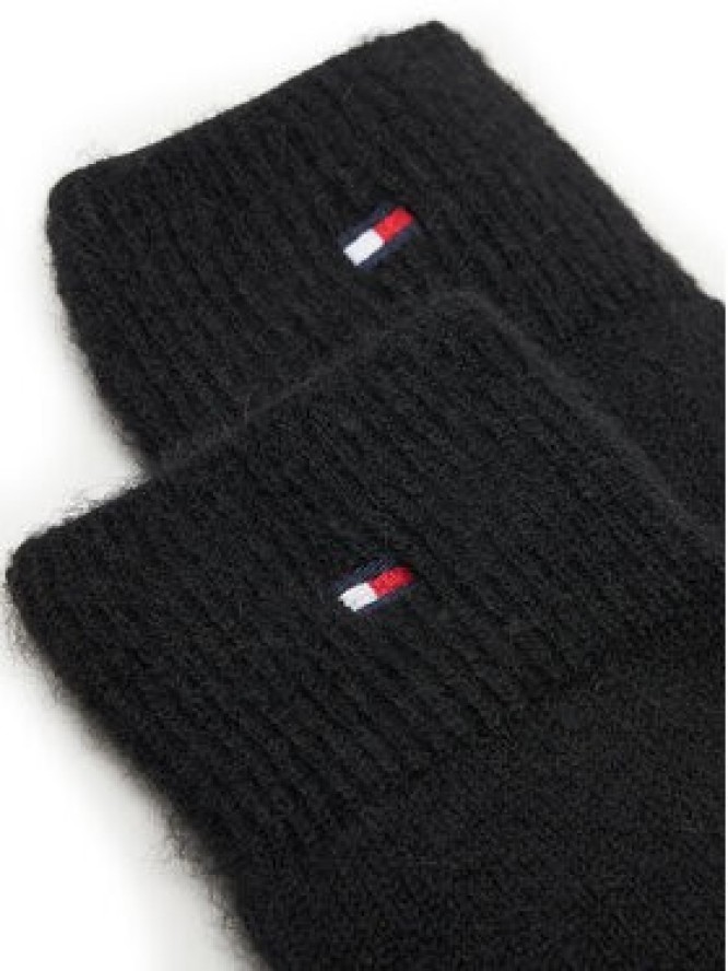 Tommy Hilfiger Rękawiczki Damskie Flag Fluffy AW0AW17797 Czarny