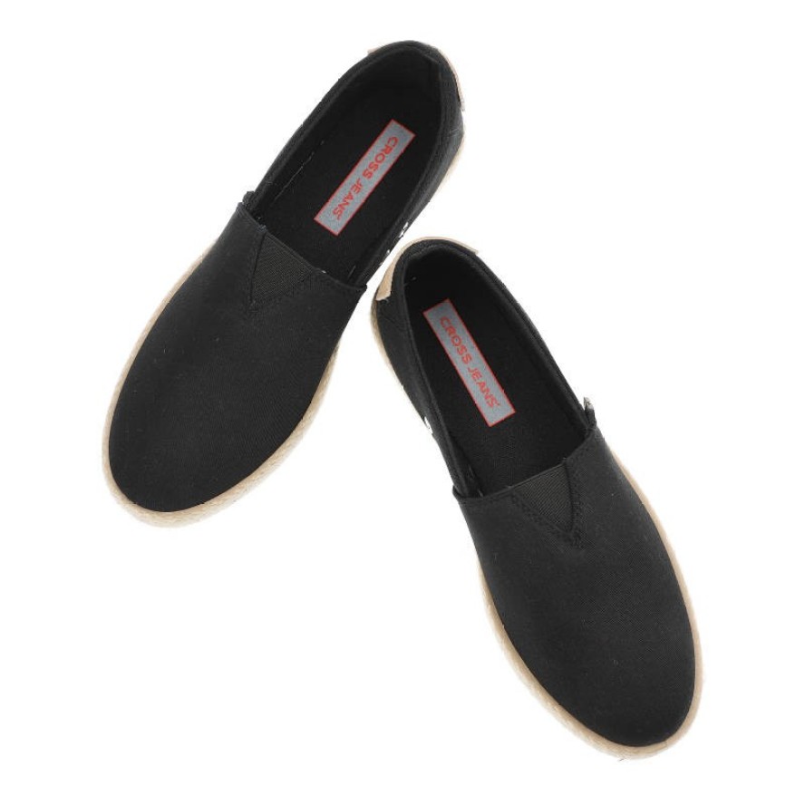 Czarne Espadryle Cross Jeans Wygodne Buty Damskie