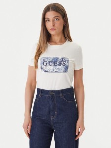 Guess T-Shirt W6GP02 K2753 Écru Regular Fit