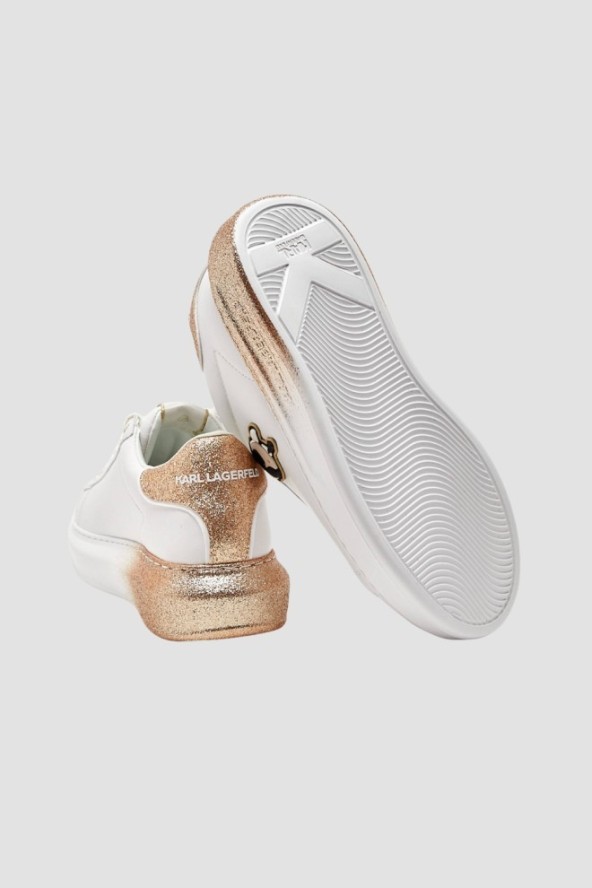 KARL LAGERFELD Białe damskie sneakersy skórzane KAPRI Ombre NFT, Rozmiar 41